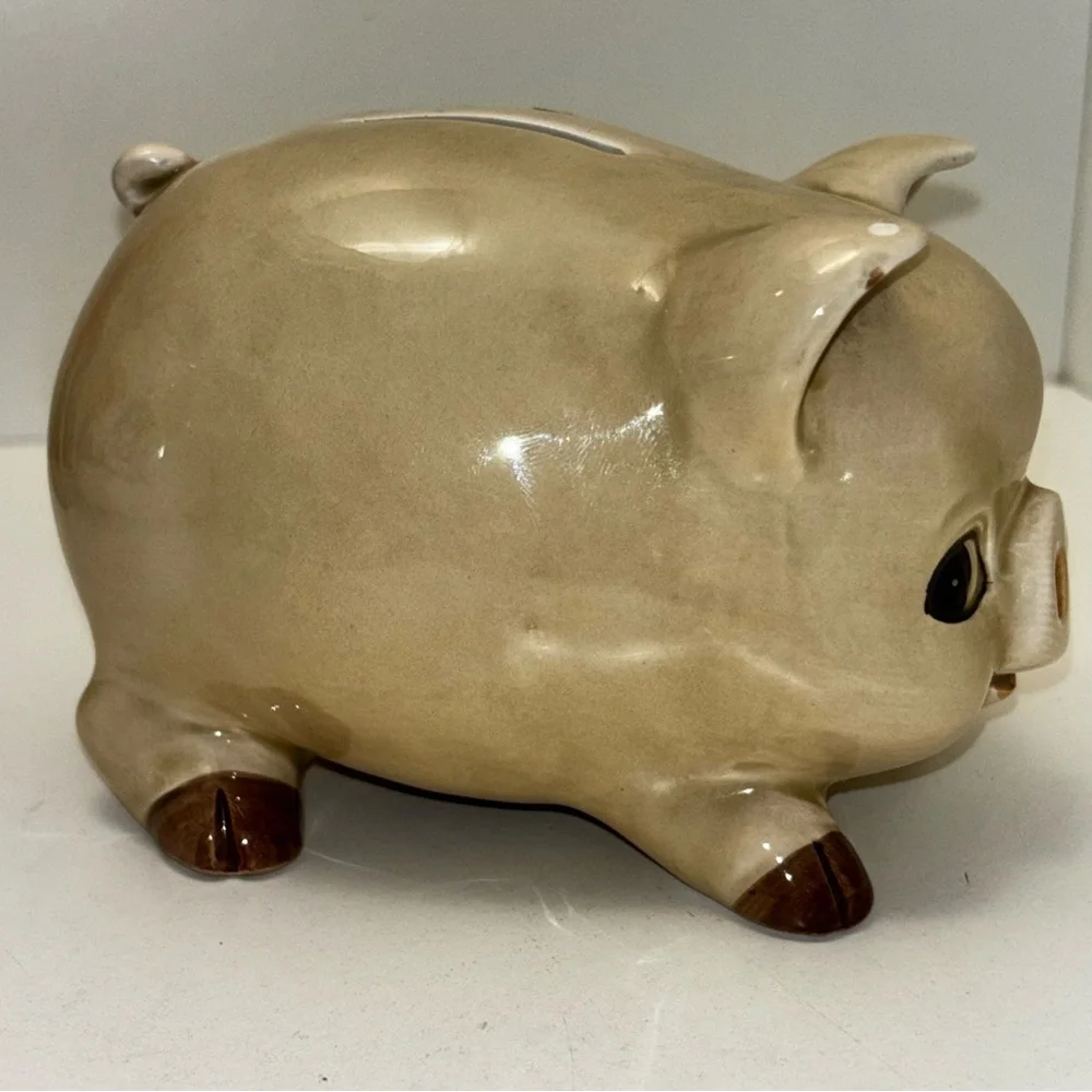 Otagiri OMC Japan vintage ceramic piggy bank /coin bank with adorable expression - Picture 3 of 8